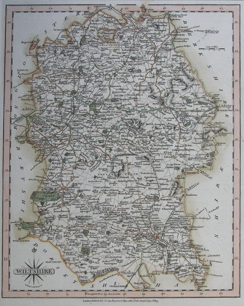 Map of Wiltshire - Cary